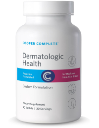 Photo of Cooper Complete Dermatologic Hair, Skin and Nails Supplement bottle.