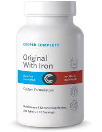 Photo of Cooper Complete Original Comprehensive Multivitamin With Iron Supplement bottle.