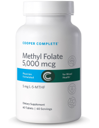 Photo of Cooper Complete Methy Folate 5000 mcg (5 mg) Supplement bottle.