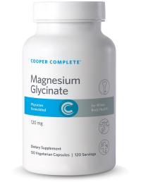 Photo of Cooper Complete 120 mg Magnesium Glycinate Supplement bottle.