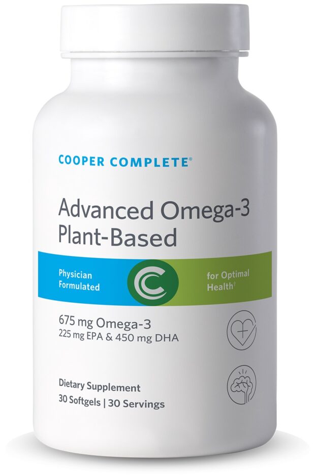 Bottle of Cooper Complete Advanced Omega-3 Plant Based Supplement