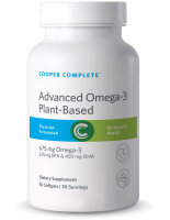 Bottle of Cooper Complete Advanced Omega-3 Plant Based Supplement